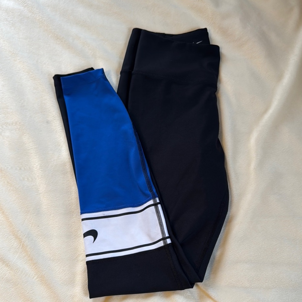 Nike Black and Blue Leggings for Active Wear
